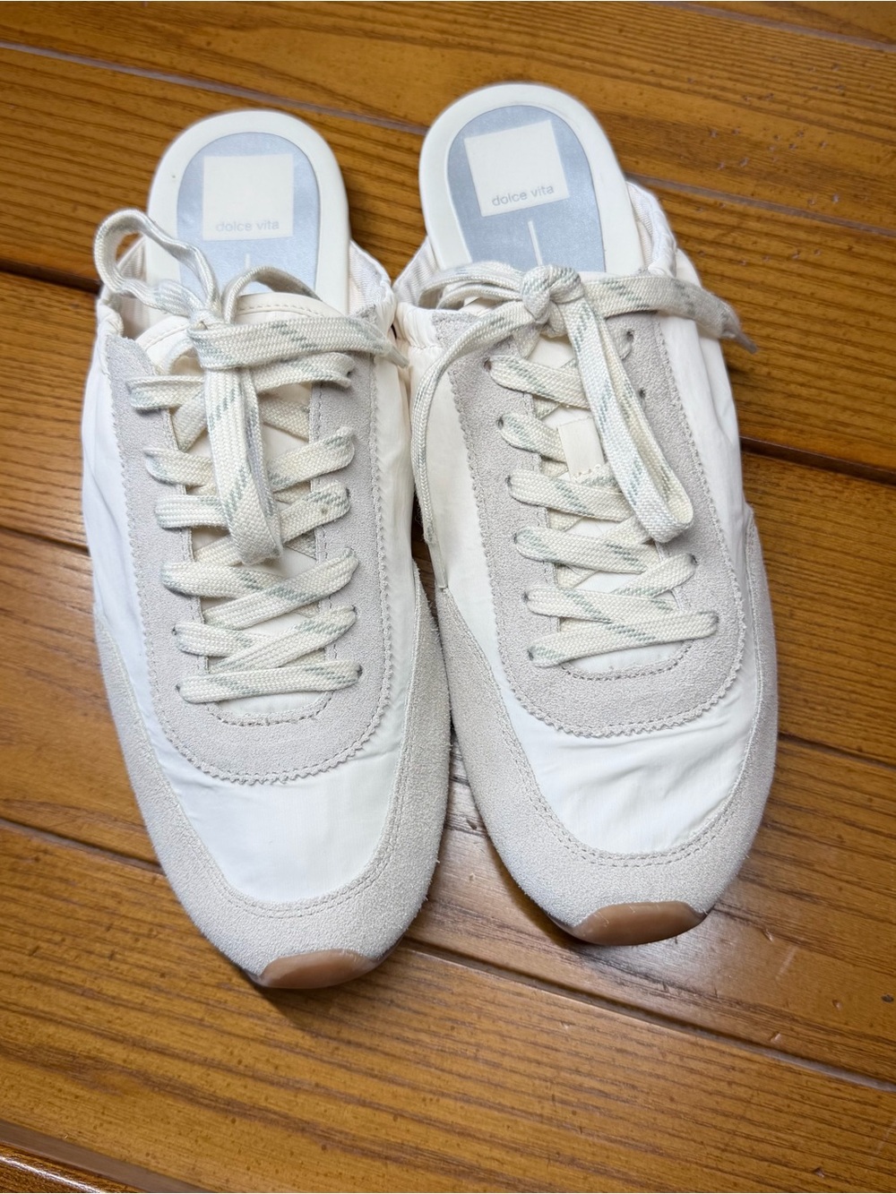 Dolce Vita Retro Sneaker Mules — Ivory/Cream — Size 10